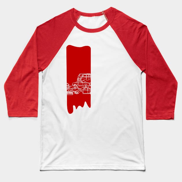 red paint Baseball T-Shirt by dasveg